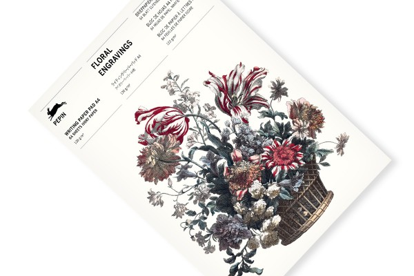 Floral Engravings, A4 Writing Paper&Notepad