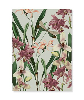 Orchids and Dragonflies, Greeting Card