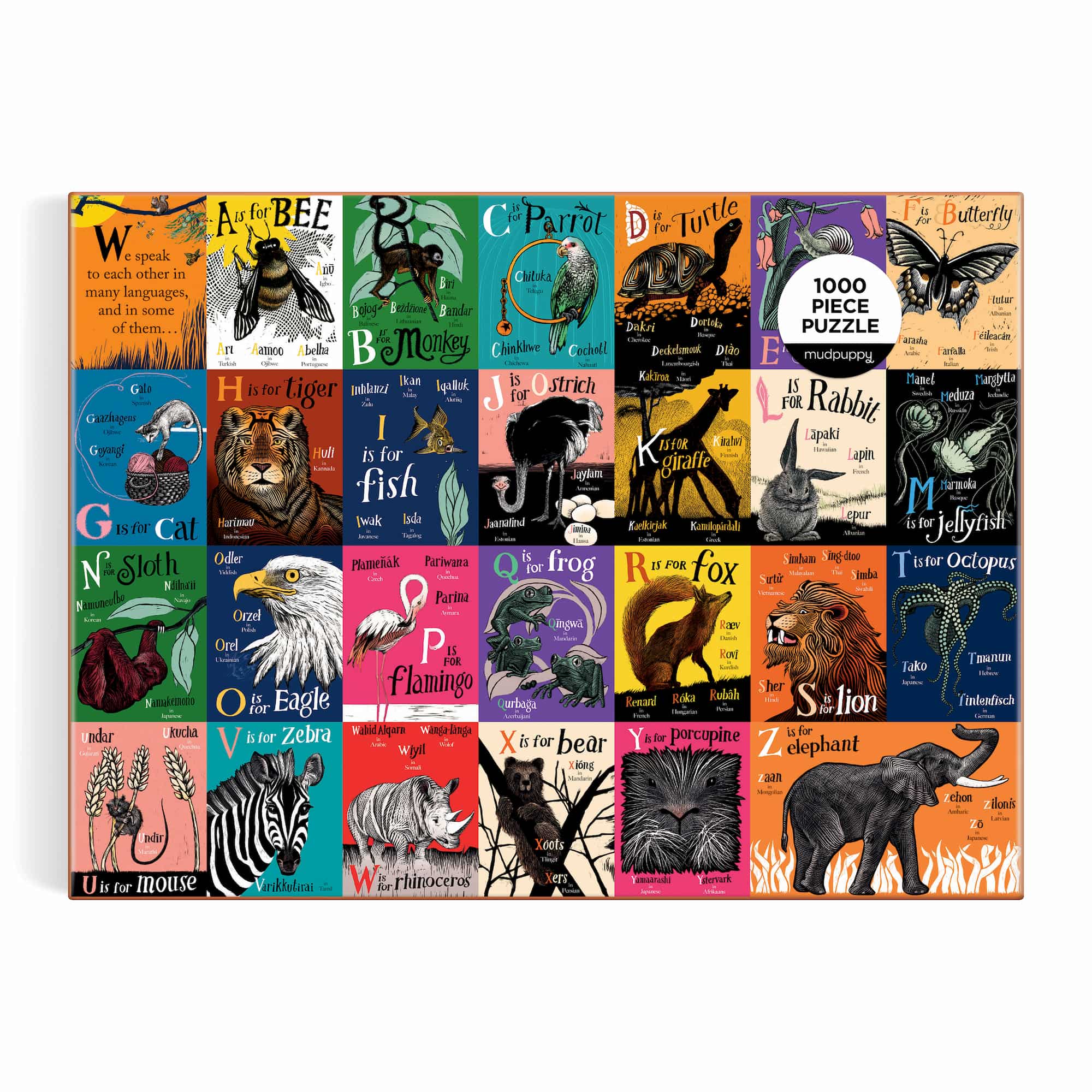 A is for Bee: An Alphabet in Translation 1000 Piece Family Puzzle - 4