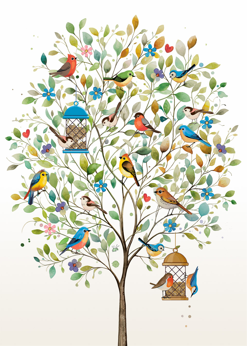 Tree Birds, Greeting Card