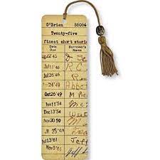 Beaded Bkmk Vintage Library Card