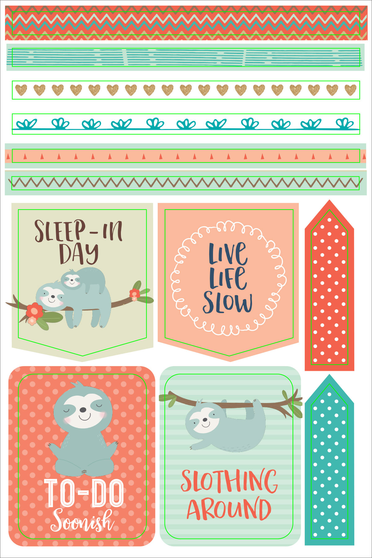 Planner Stickers Sloth - 12