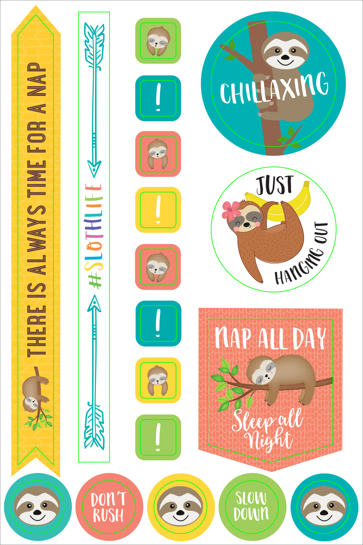 Planner Stickers Sloth - 8