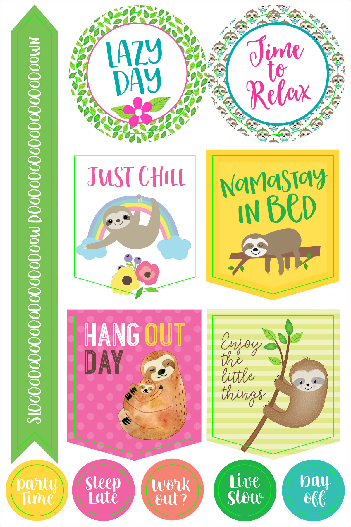 Planner Stickers Sloth - 6