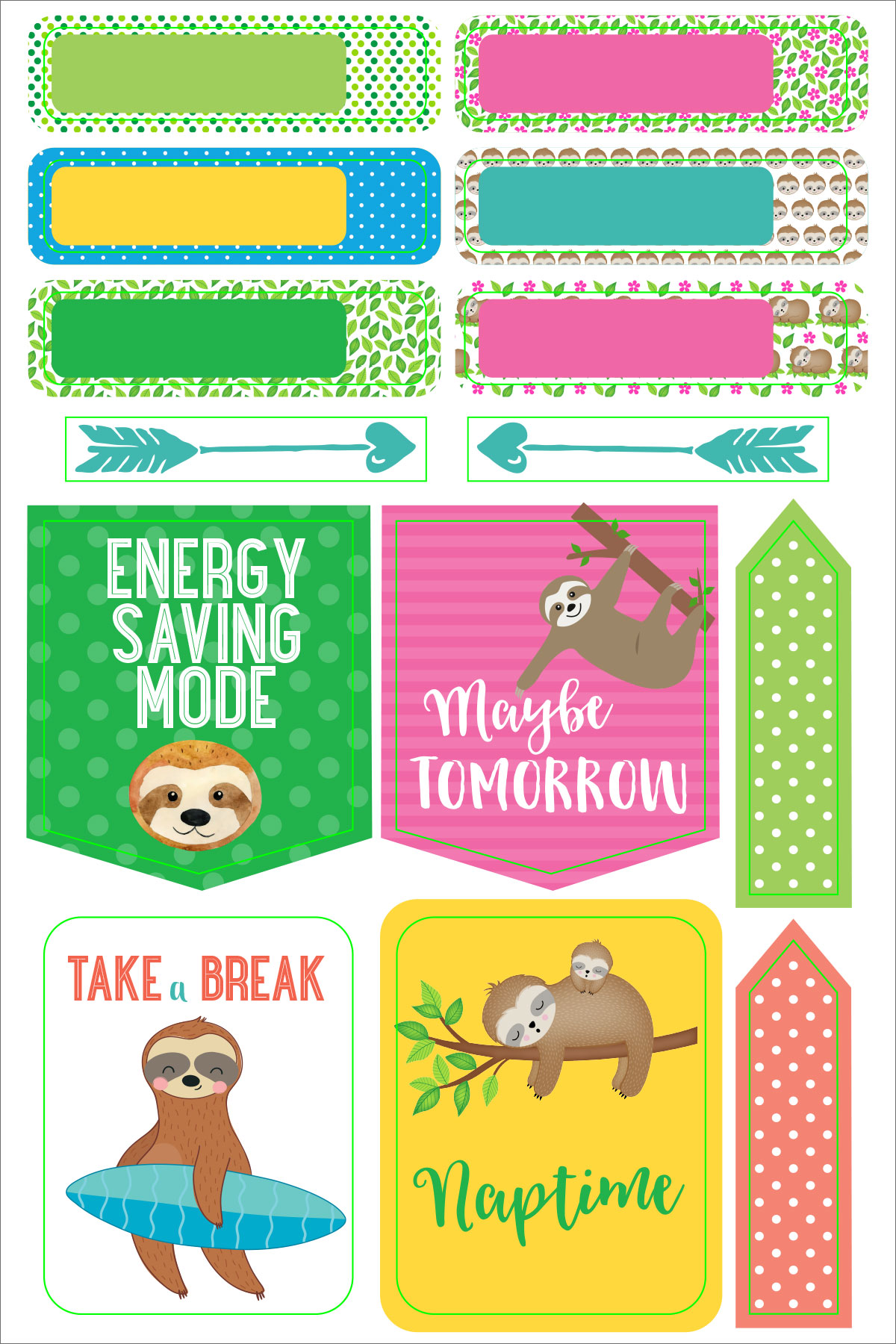 Planner Stickers Sloth - 5