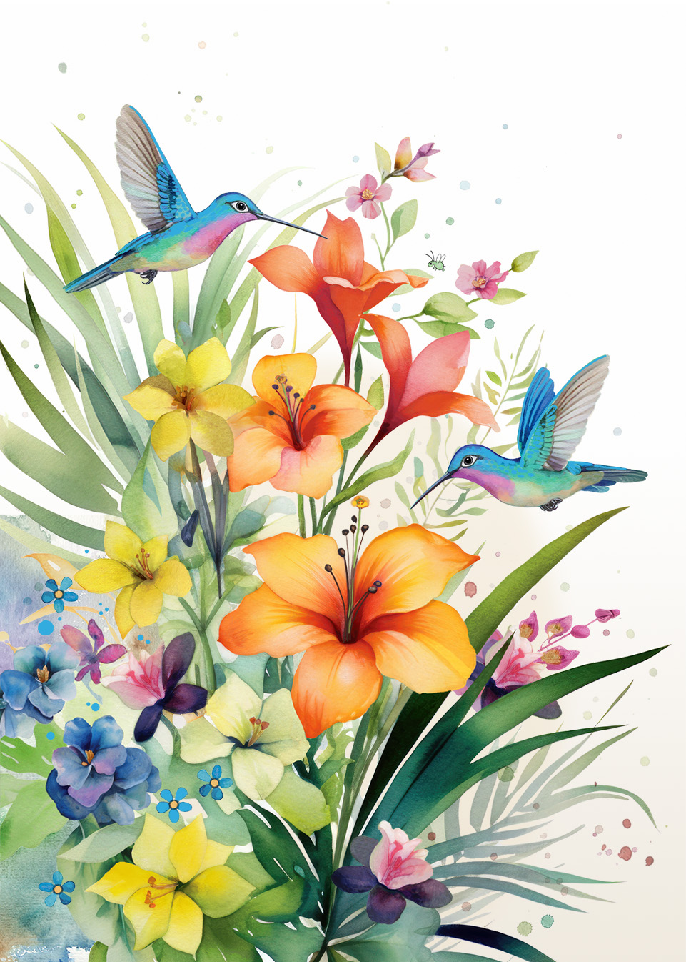 Lily Hummingbird, Greeting Card