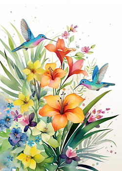 Lily Hummingbird, Greeting Card
