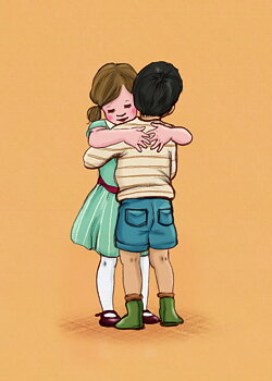 Lets Hug, Postcard