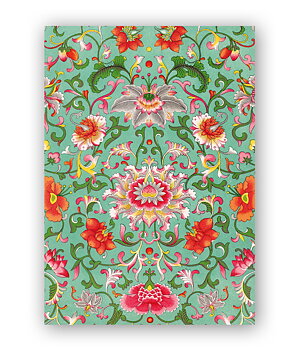 Floral Pattern Chinese Ornament, Greeting Card