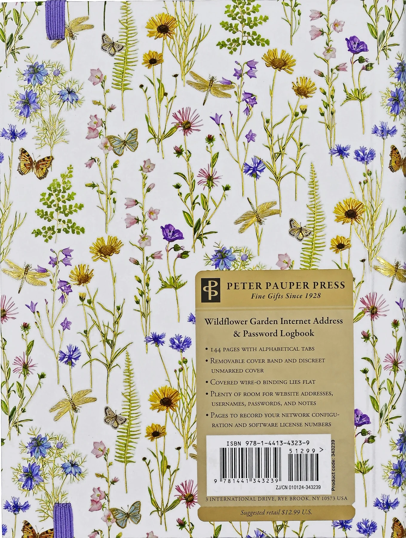 Wildflower Garden Large Internet Address & Password Logbook - 7