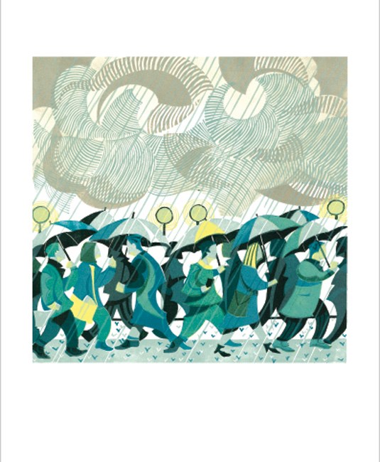 A Wet Walk, Greeting Card 