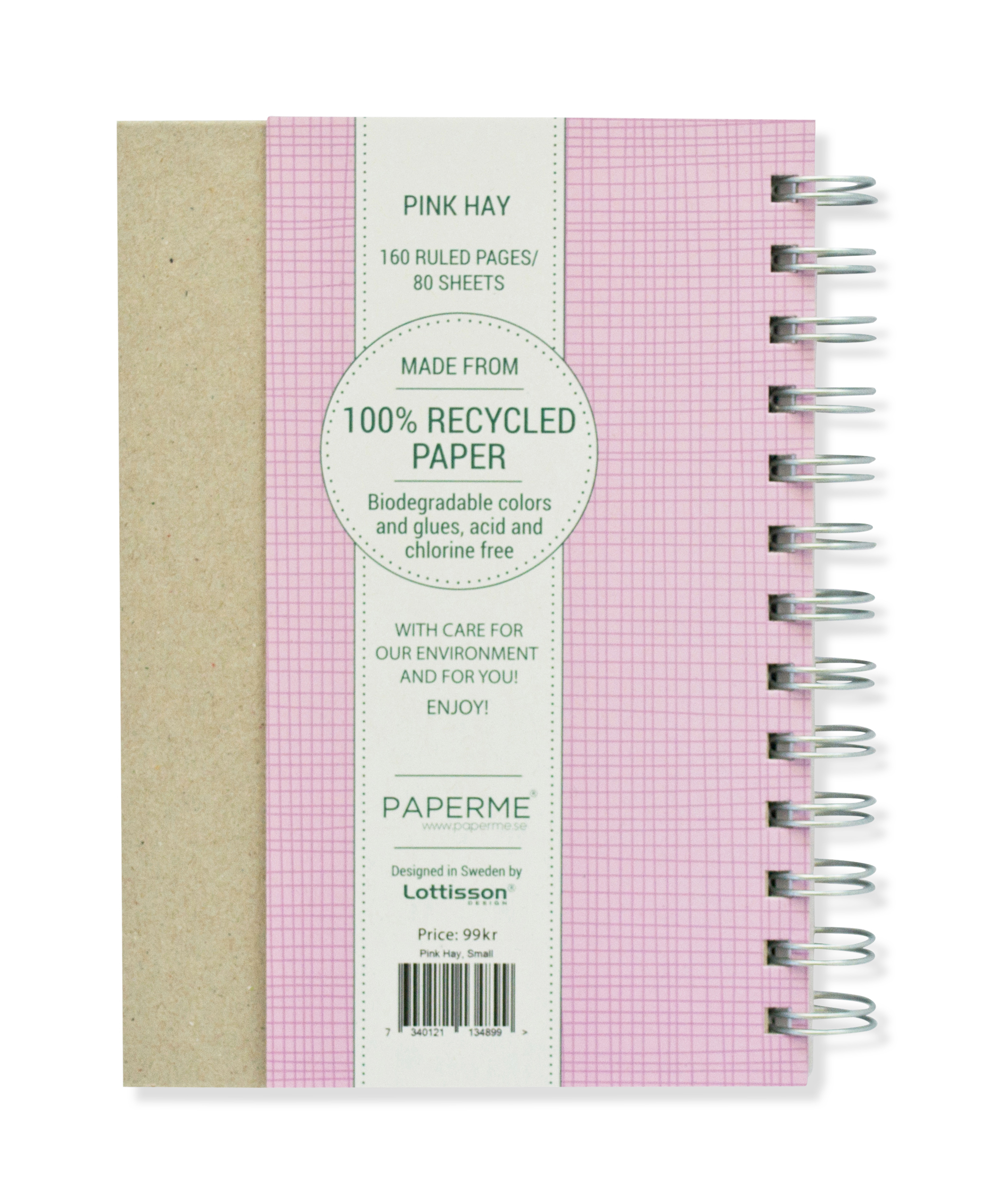 Pink Hay, Spiralbunden Anteckningsbok, 80 sidor - 2