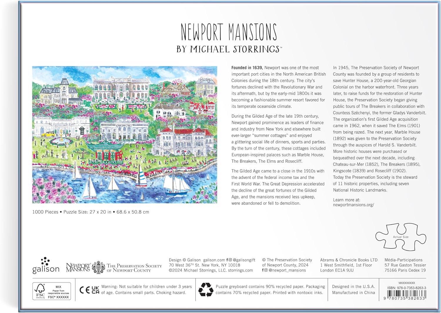 Michael Storrings Newport Mansions 1000 Piece Puzzle - 3