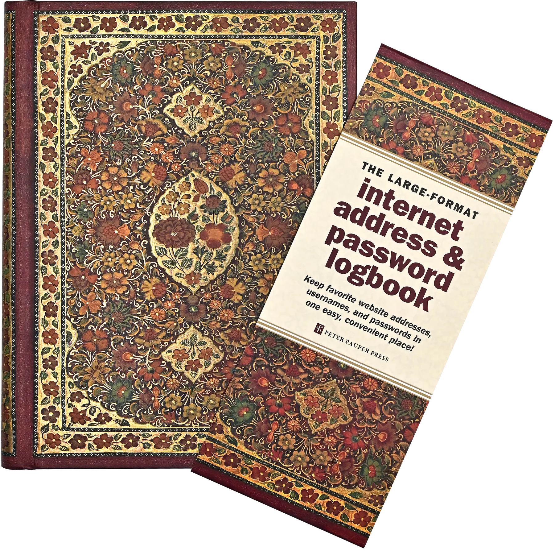 Gilded Floral Large-Format Internet Address & Password Logbook - 2