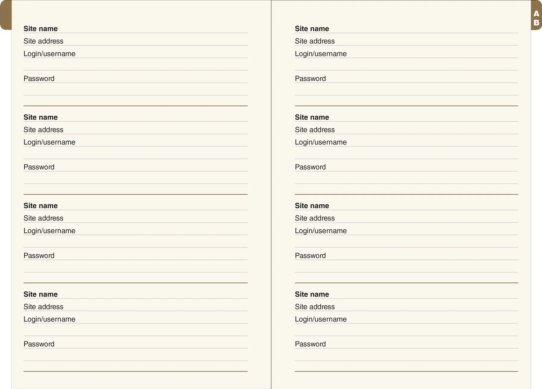 Gilded Floral Large-Format Internet Address & Password Logbook - 6