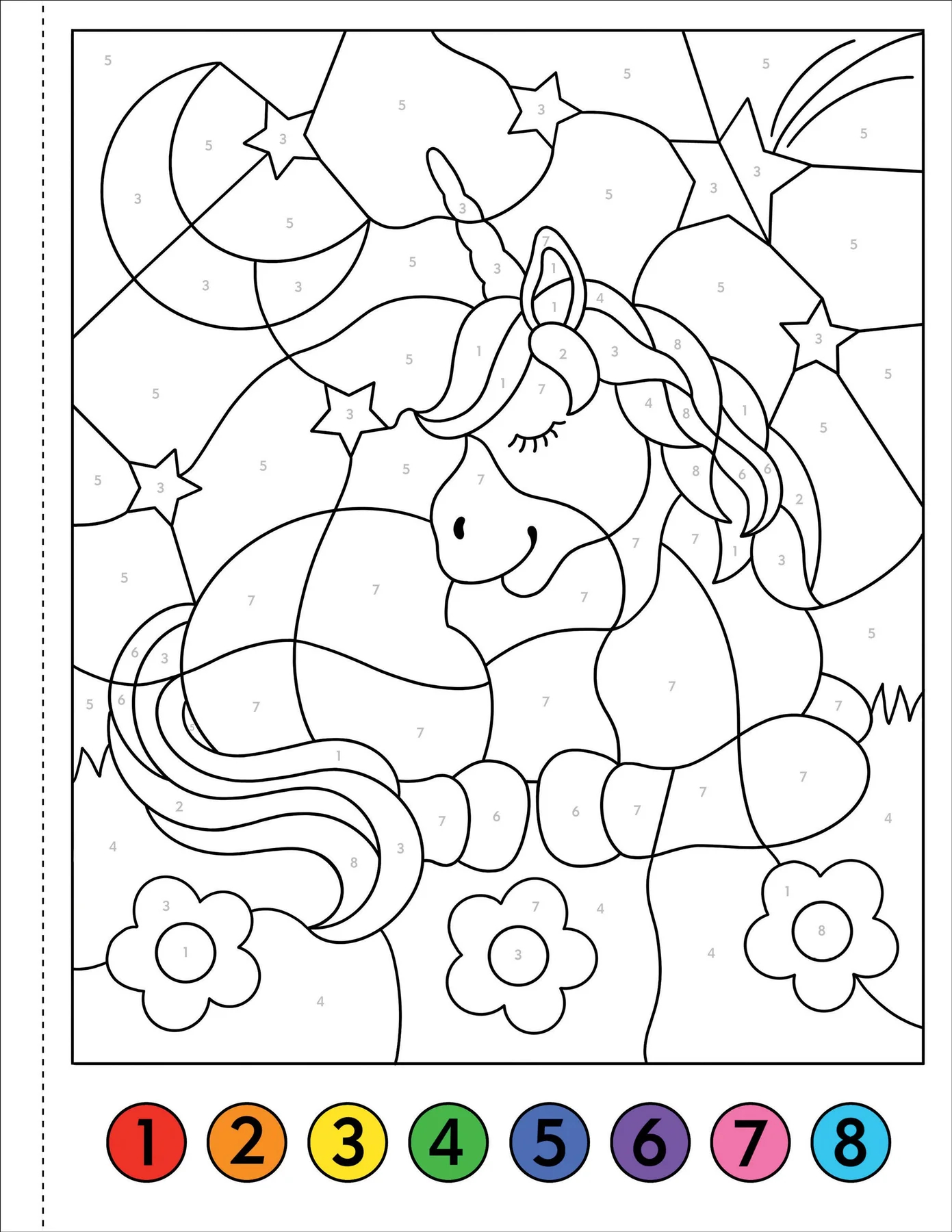 Color By Number Unicorns & Friends - 3