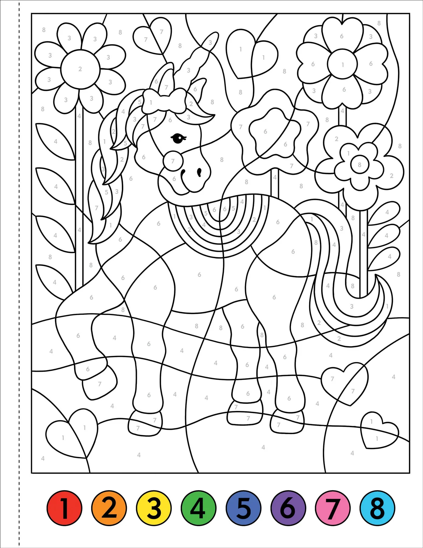 Color By Number Unicorns & Friends - 2