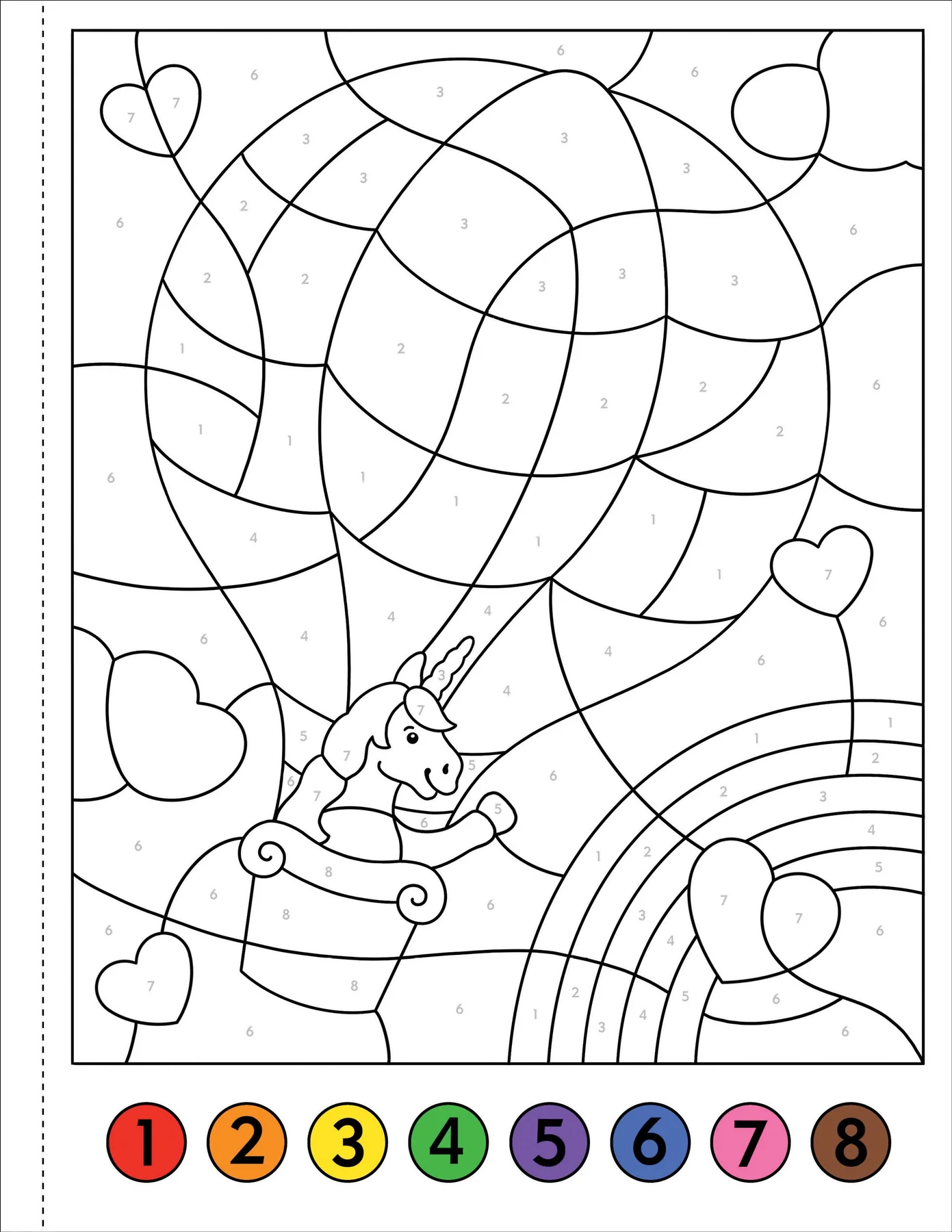 Color By Number Unicorns & Friends - 6