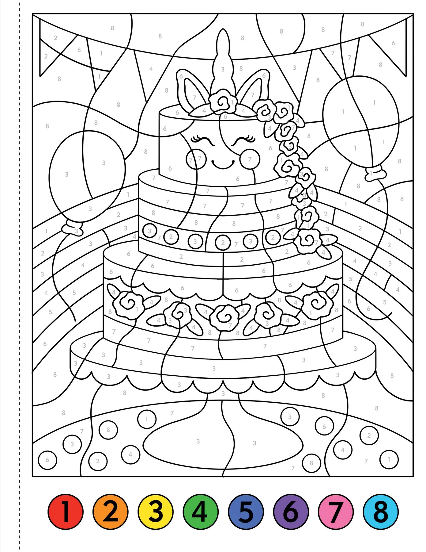 Color By Number Unicorns & Friends - 4
