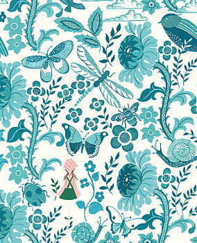 Girl With Birds & Dragonfly