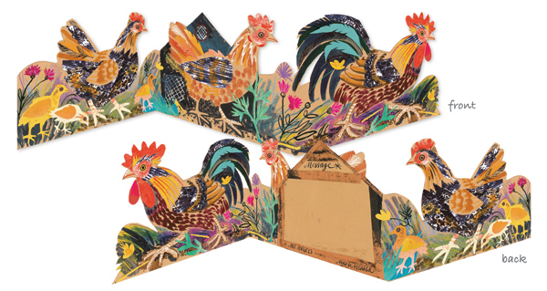 Chickens, Die-Cut 3D Card