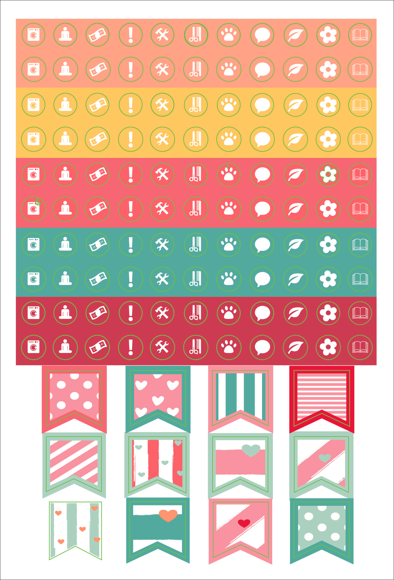 Essentials Dotted Journal Planner Stickers - 10
