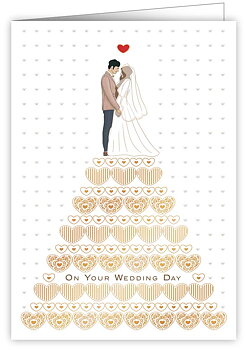 Wedding on Golden Hearts, Greeting Card