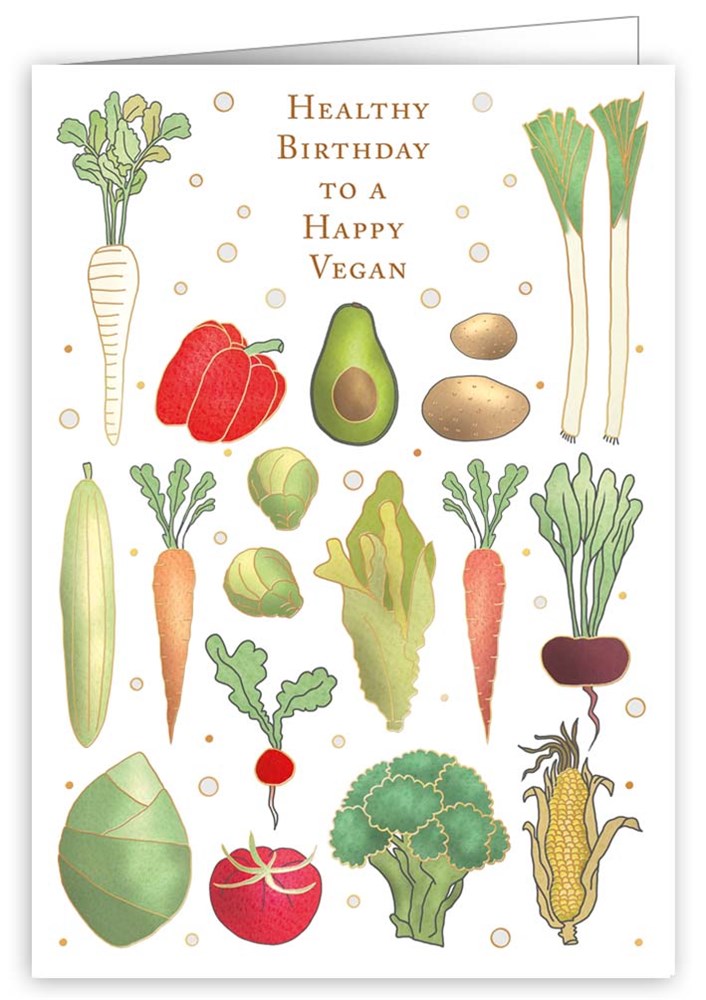 Happy Birthday to a Happy Vegan, Greeting Card