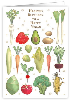Happy Birthday to a Happy Vegan, Greeting Card