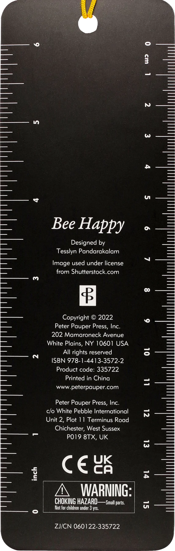 Beaded Bkmk Bee Happy - 2