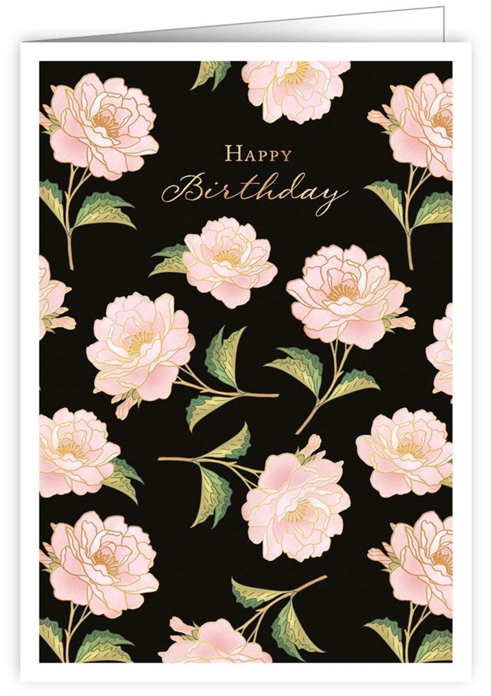Happy Birthday Peonies, Greeting Card