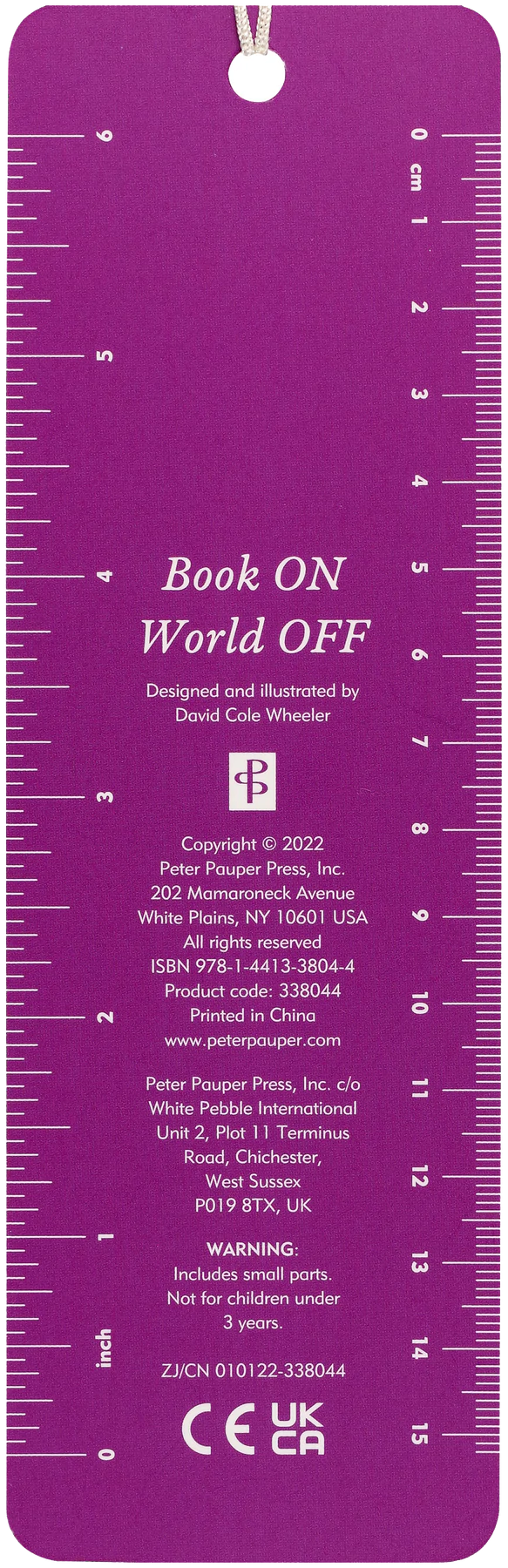 Beaded Bkmk Book On/World Off - 3