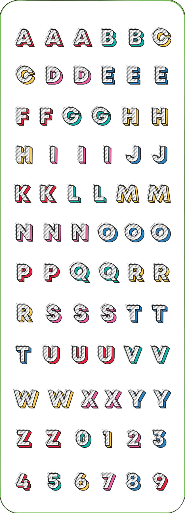 Sticker Set Letters & Numbers - 2