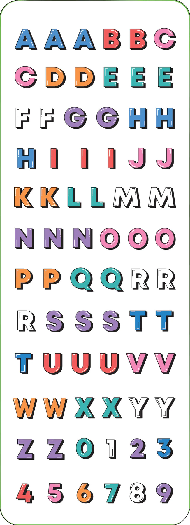 Sticker Set Letters & Numbers - 3