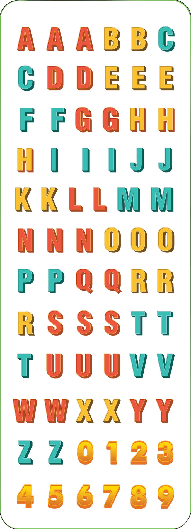 Sticker Set Letters & Numbers - 5