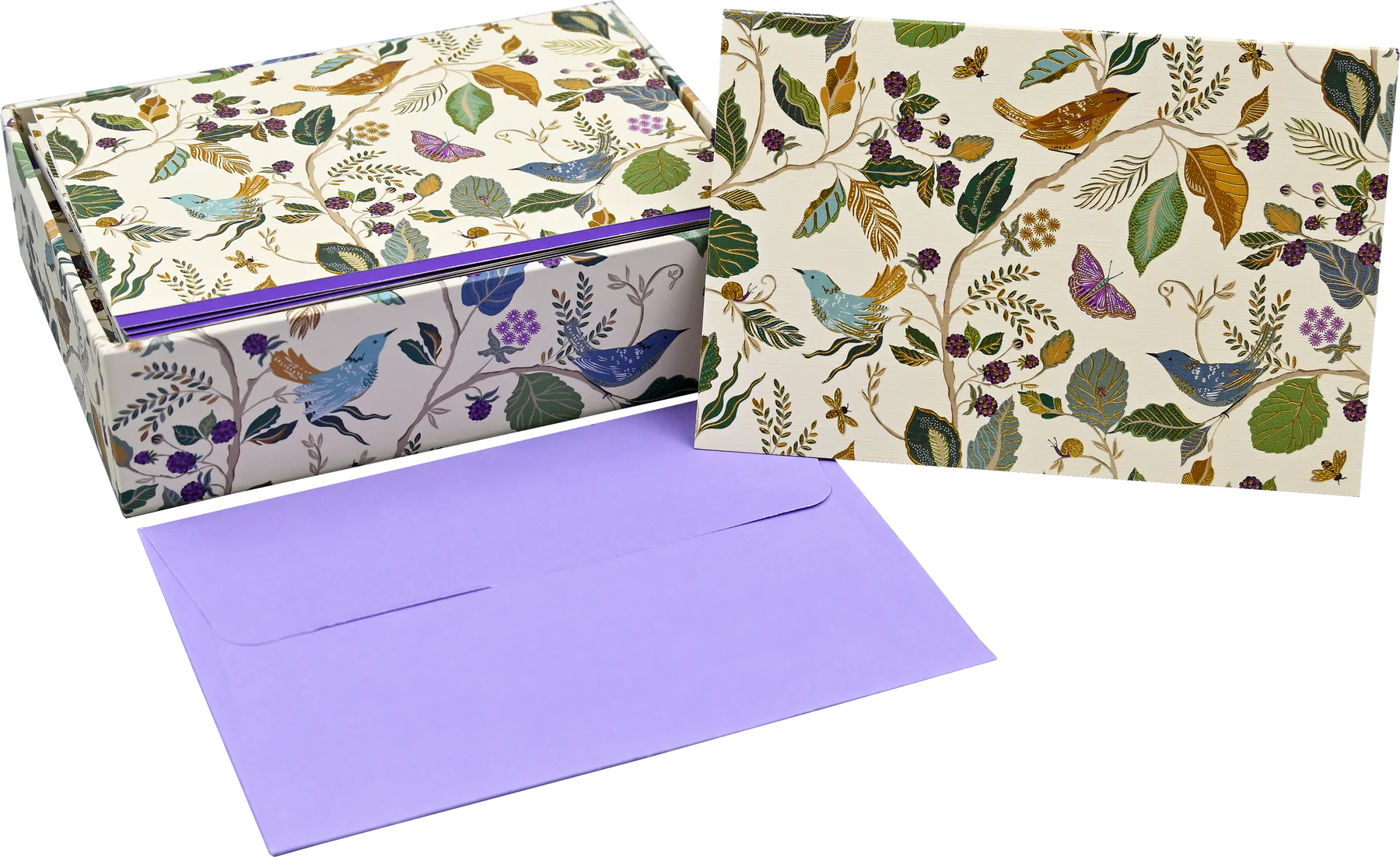 Note Card Birds And Berries