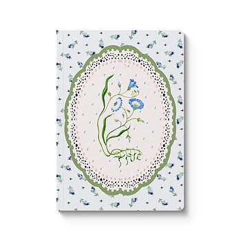 Blue & Cream Roots Vignette Premium Paperback Notebook (A5) (13163)