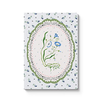 Blue & Cream Roots Vignette Premium Paperback Notebook (A6) (13167)