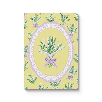 Yellow Lily of The Valley Vignette Premium Paperback Notebook (A6) (13169)