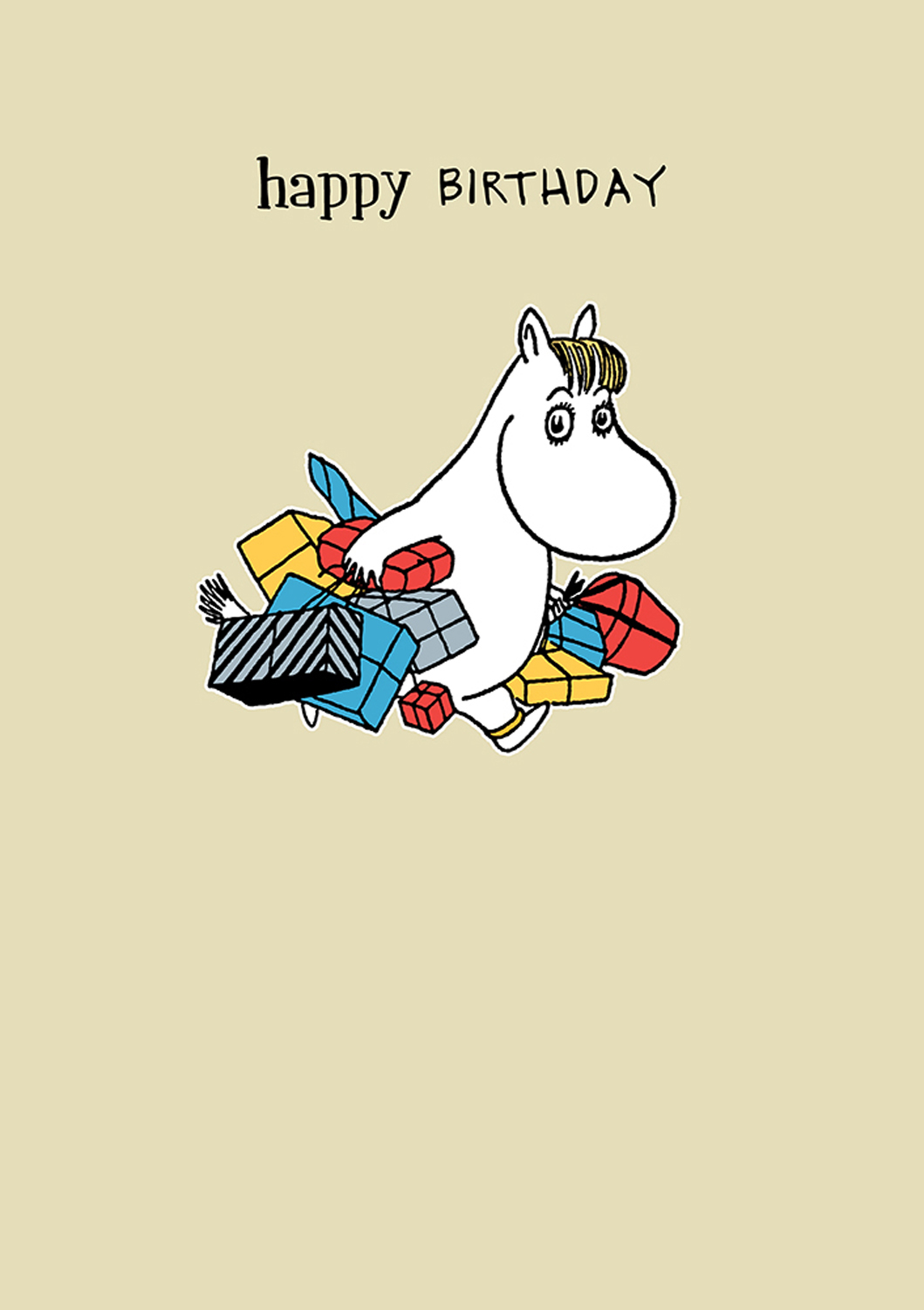 Moomin happy birthday presents, Greeting Card
