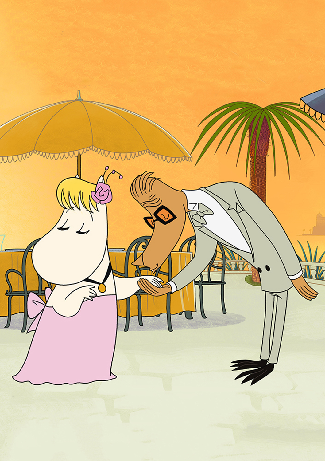 Moomin Riviera hand kiss, Greeting Card