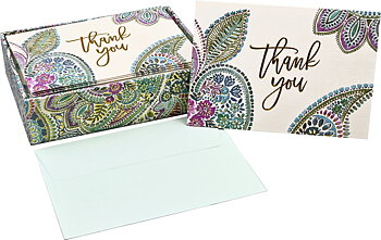 Thank You Note Watercolor Paisley