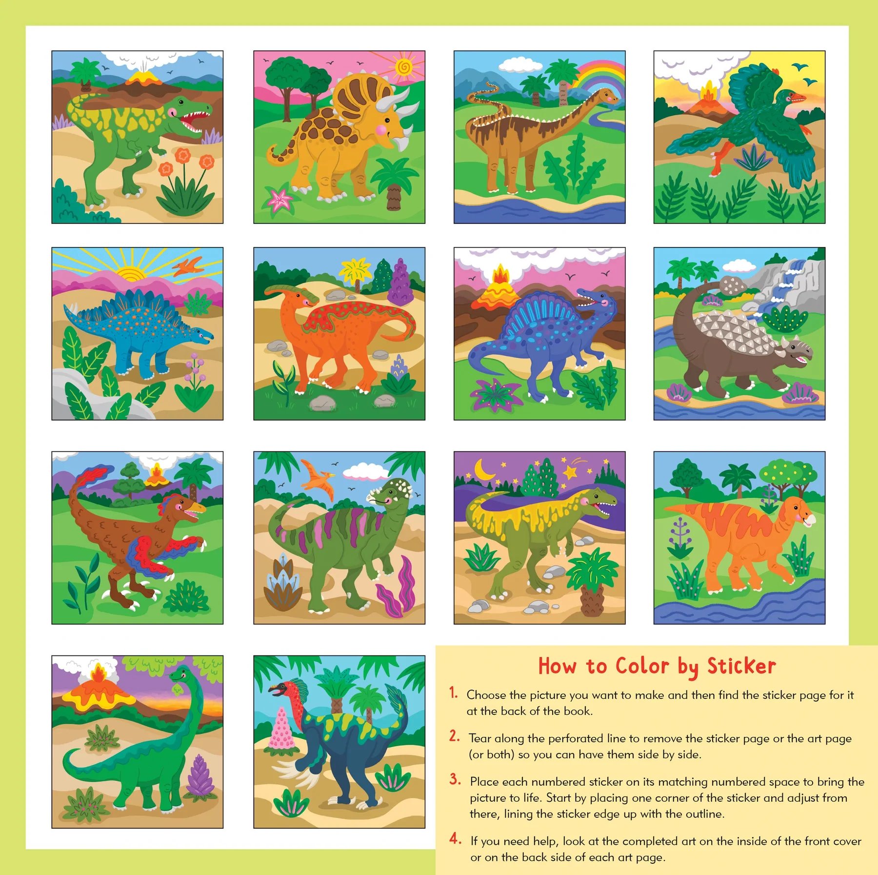 First Color By Sticker Bk Dinosaurs - 2