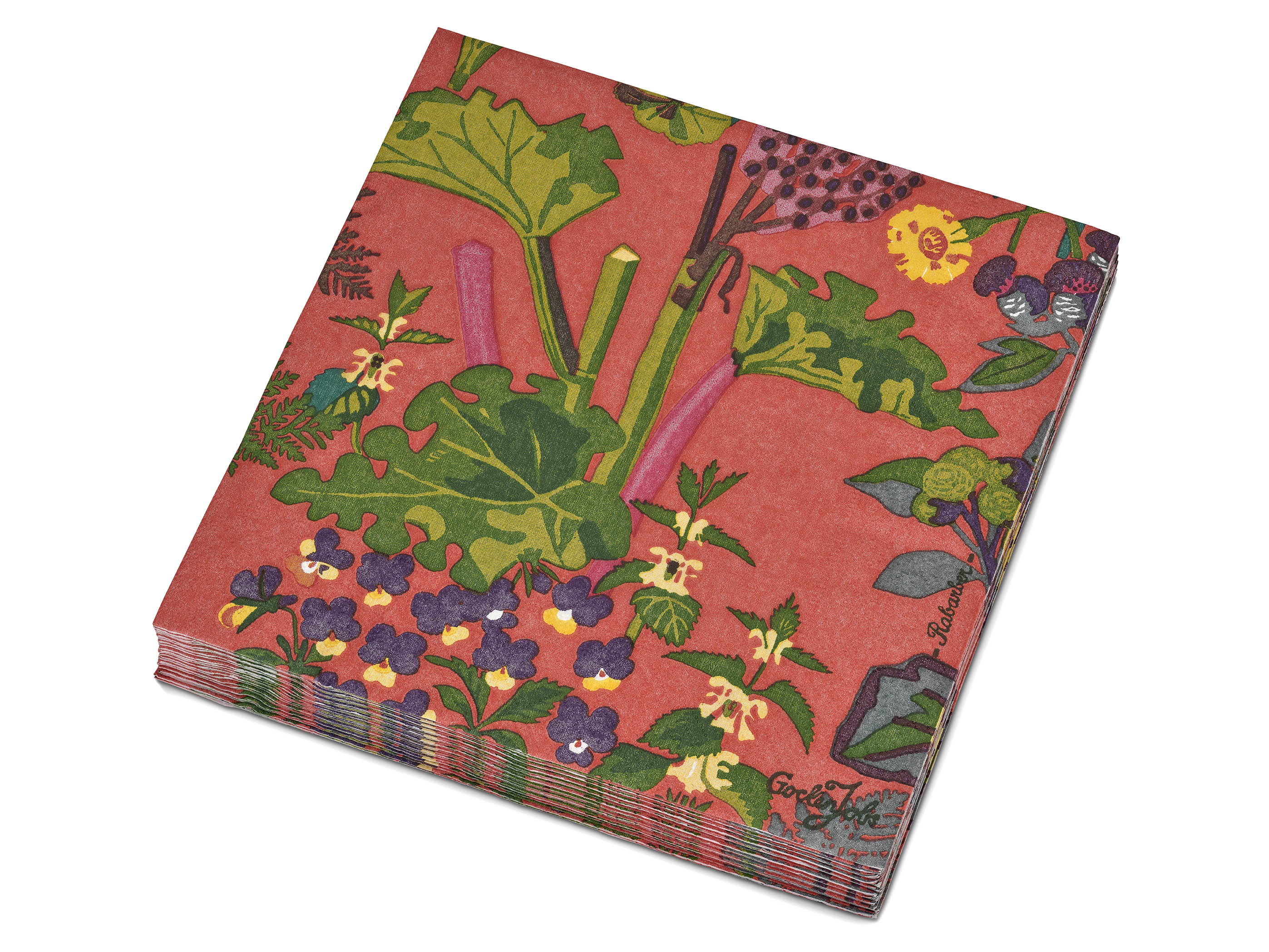 Rhubarb, Red, 20 Napkins - 2