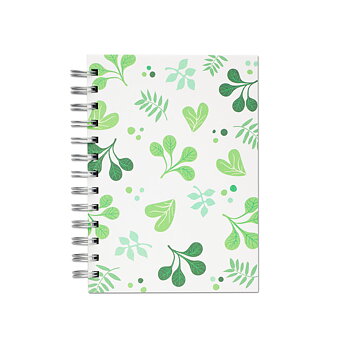 Spring Leaves, Spiral Bound Notebook, 80 sheets