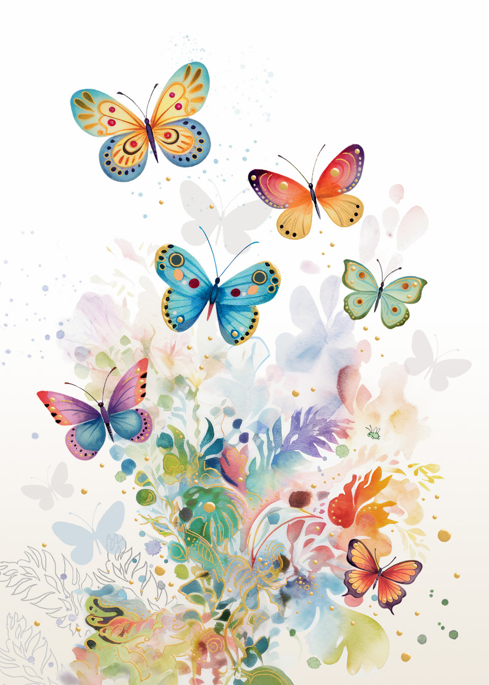Colourful Butterflies, Greeting Card