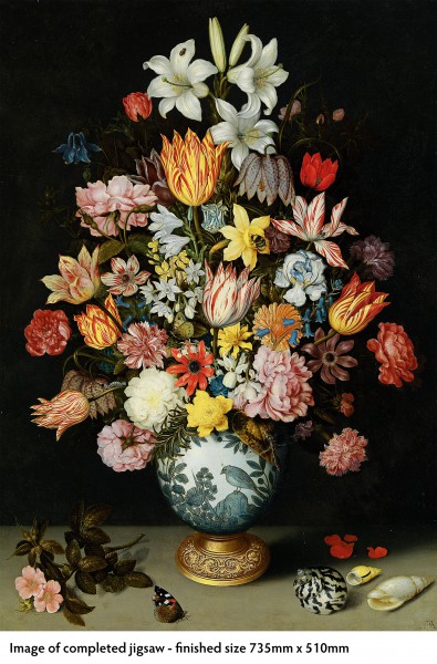 National Gallery Bosschaeart the Elder: A Still Life of Flowers, 1000-piece jigsaw - 3