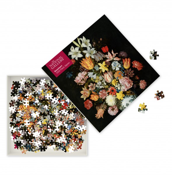 National Gallery Bosschaeart the Elder: A Still Life of Flowers, 1000-piece jigsaw - 2