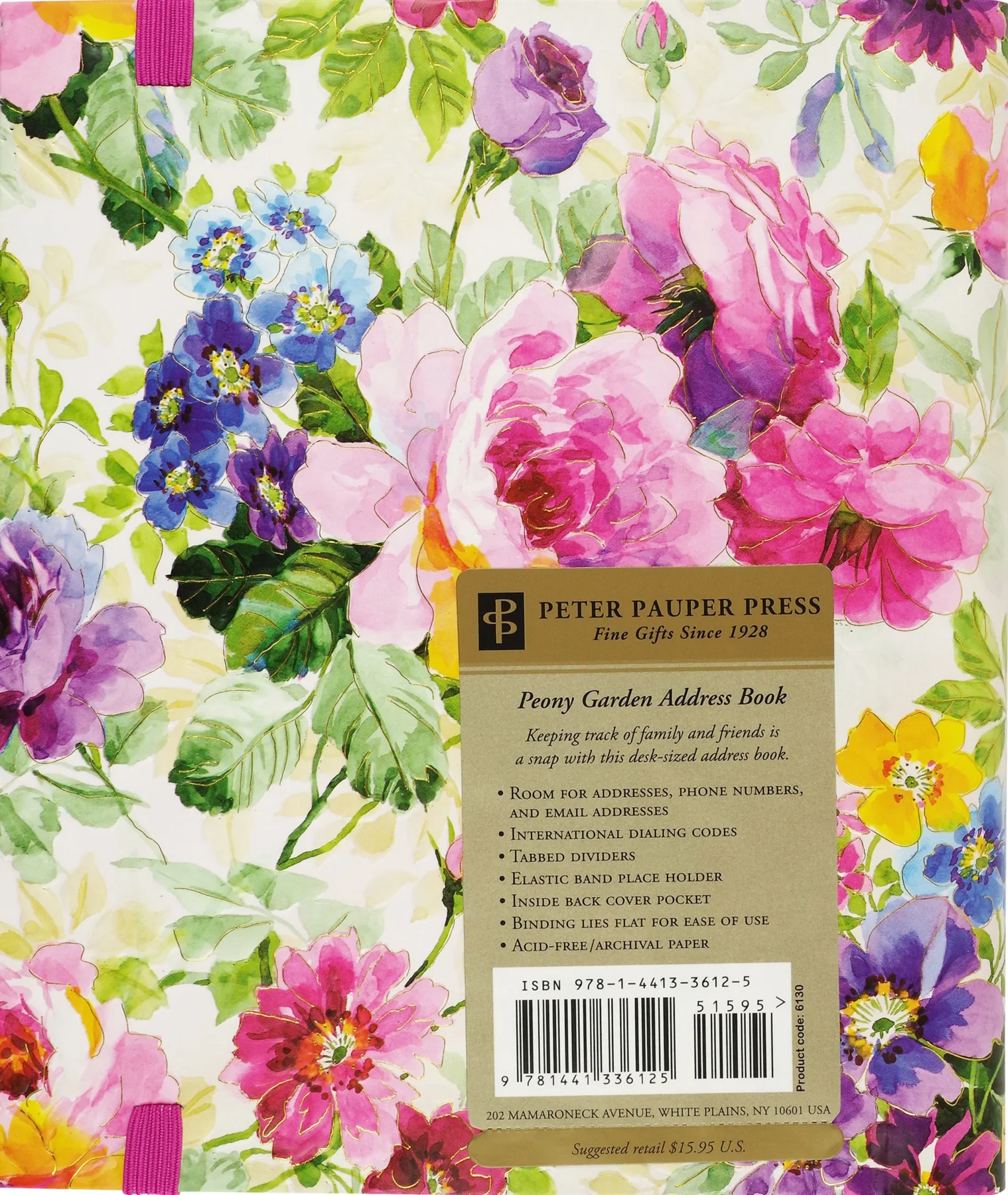 Lg Addr Bk Peony Garden - 4