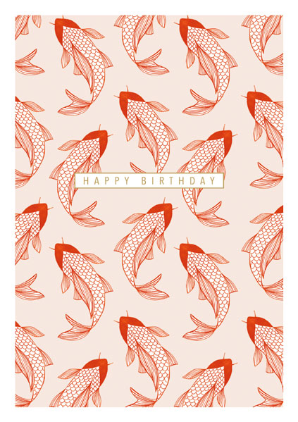 Happy Birthday Koi Carp, Everyday Single Card